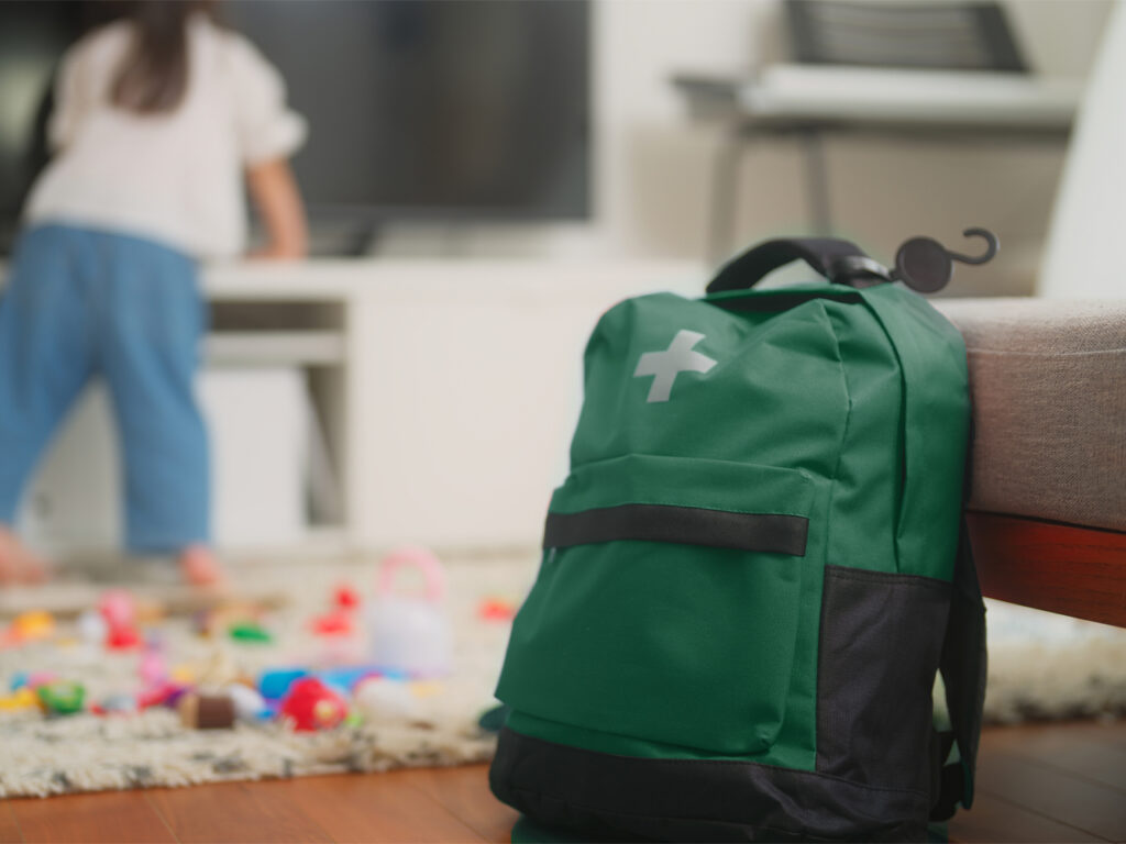 Green emergency preparedness kit bag